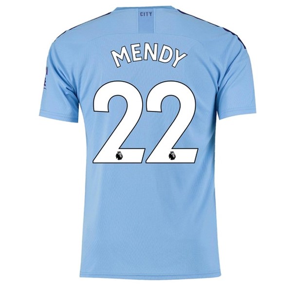 Camiseta Manchester City NO.22 Mendy 1ª 2019 2020 Azul